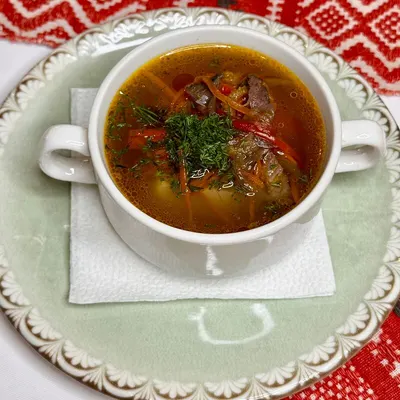 Суп Консоме с кониной